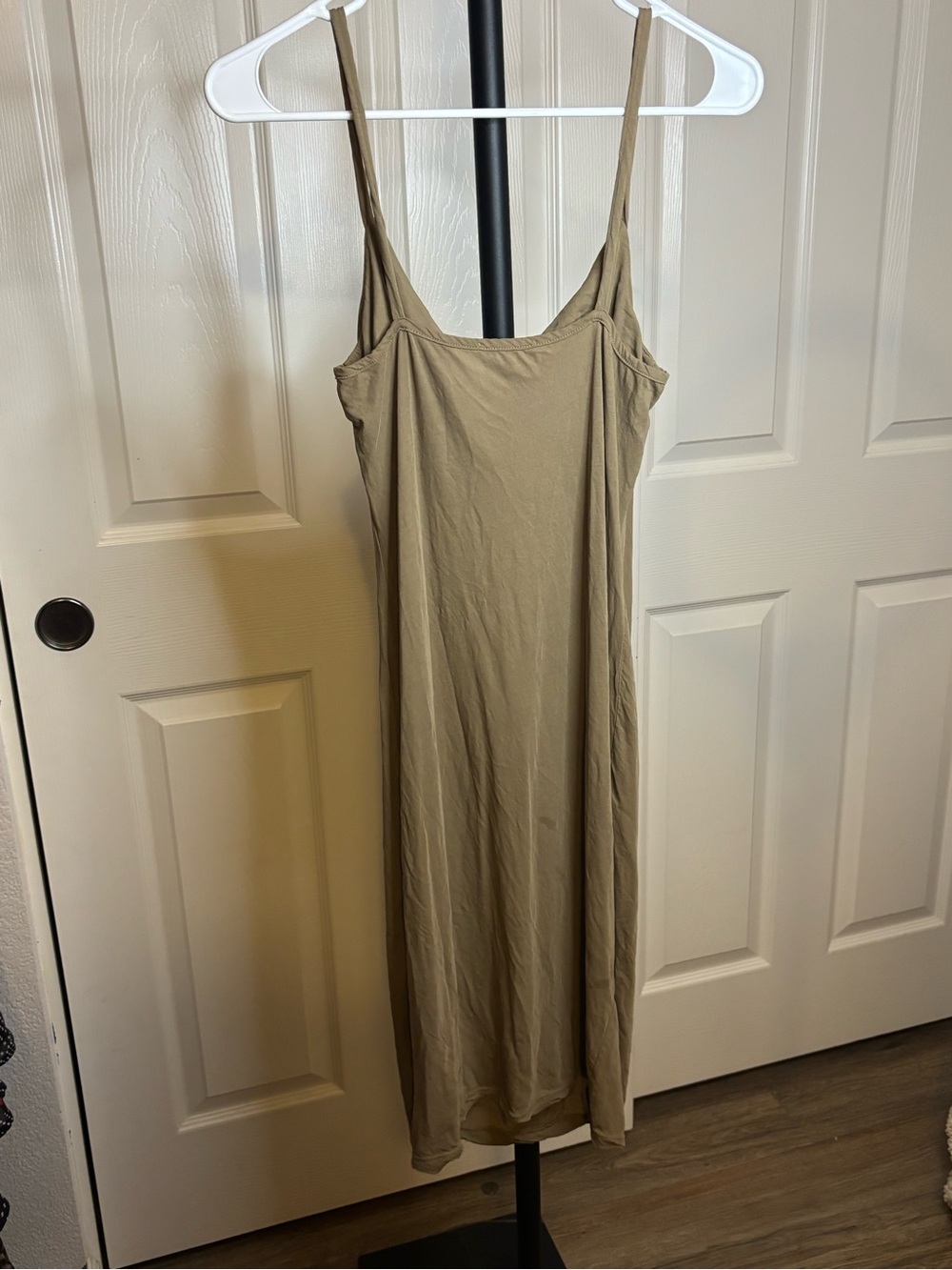 James Perse Olive-Tan Cowl Neck Slip Midi Dress - Picture 4 of 7